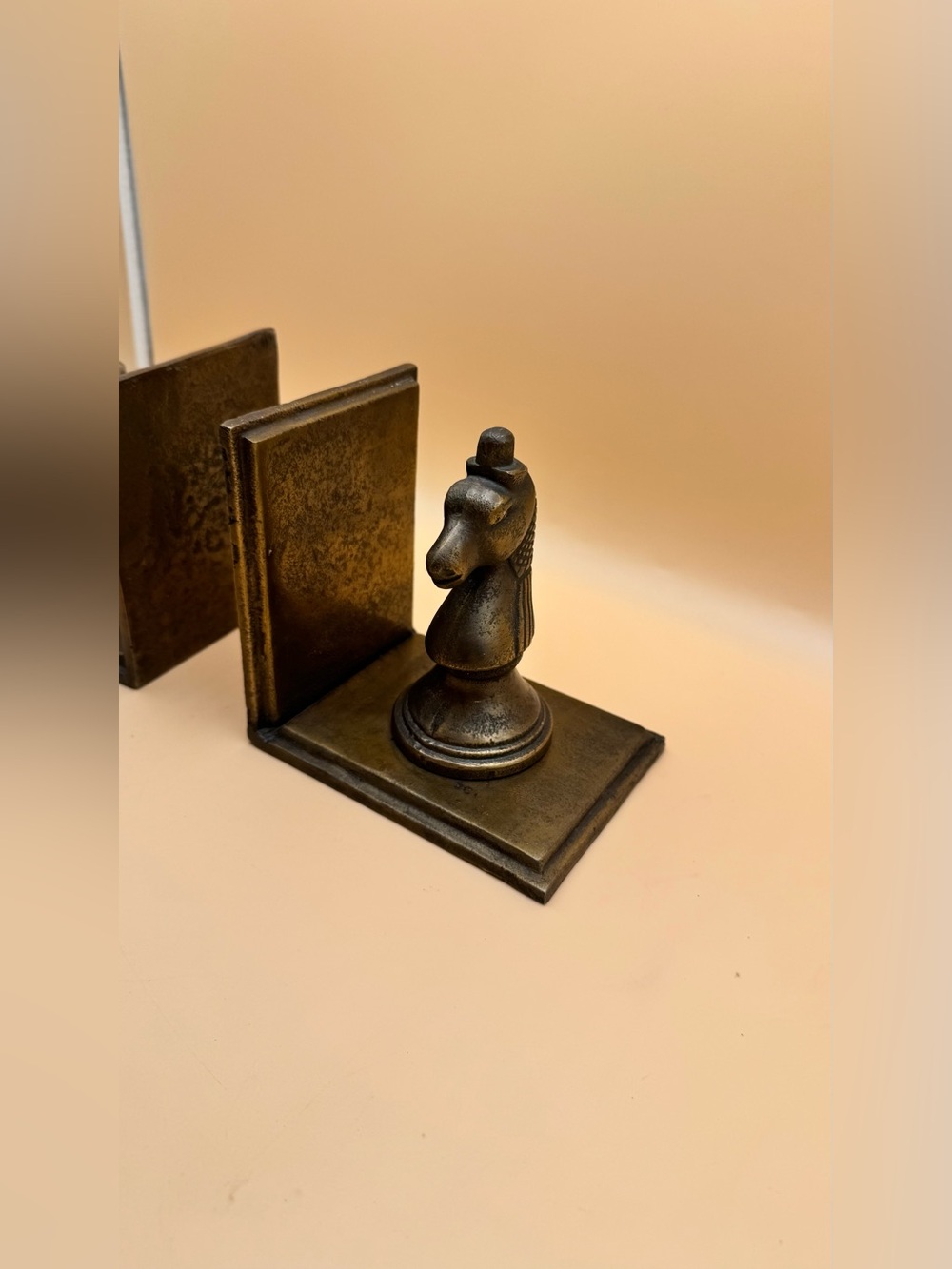 Antique-Style Brass Knight Chess Bookend